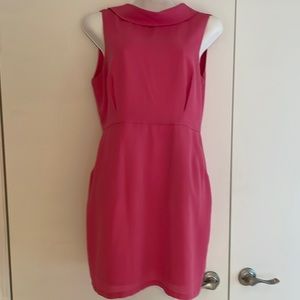 Mock Neck Sleeveless Pink Tea Dress